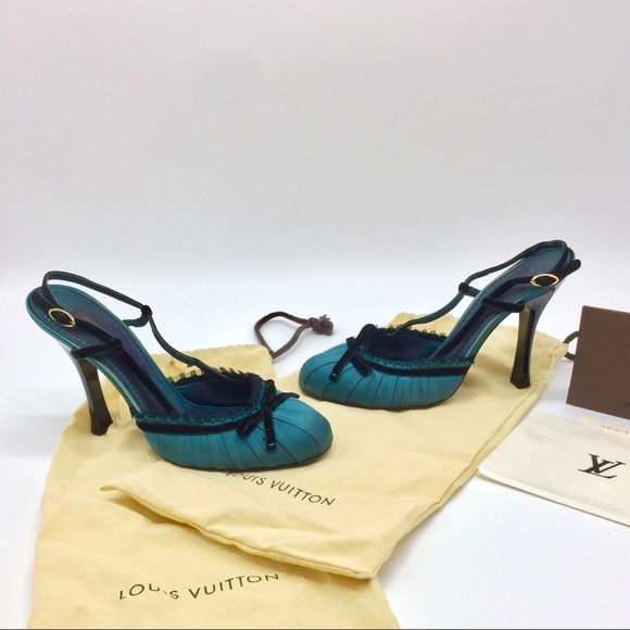 Louis Vuitton Silk and Lace 4.5” Heels - Picture 6 of 6